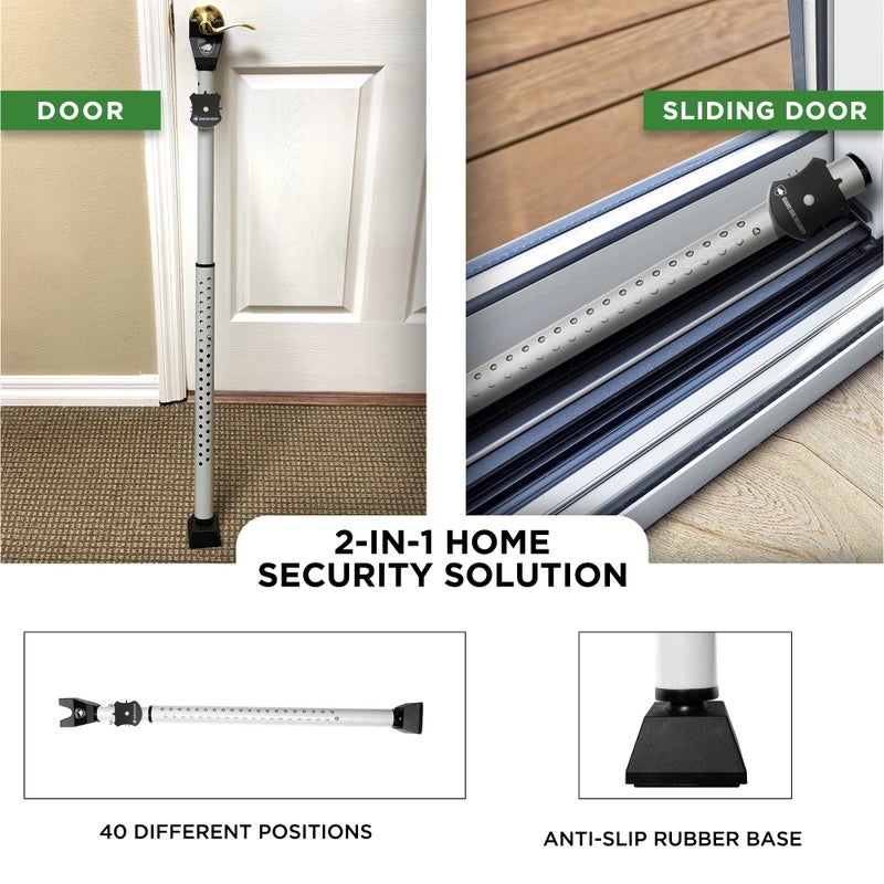 Guard Dog Security Adjustable Sliding Door Security Bar, Door Jammer 2-in-1 Adjustable Door Knob and Sliding Patio Door Stoppers Security with Alarm, 40 Different Adjustments by Guard Dog Security - Image 3